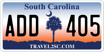 SC license plate ADD405