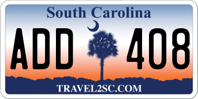 SC license plate ADD408
