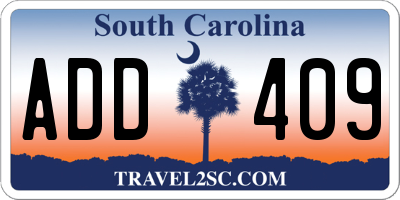 SC license plate ADD409