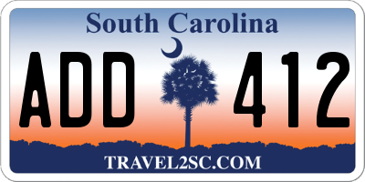 SC license plate ADD412