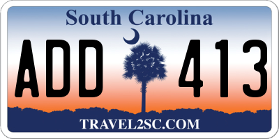SC license plate ADD413