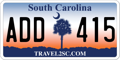 SC license plate ADD415