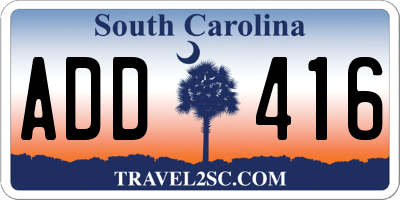 SC license plate ADD416