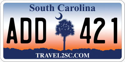 SC license plate ADD421