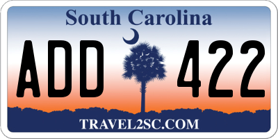 SC license plate ADD422