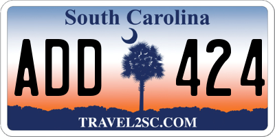 SC license plate ADD424