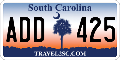 SC license plate ADD425