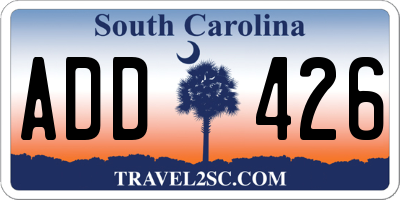SC license plate ADD426