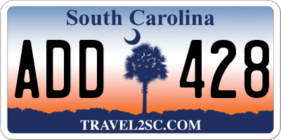 SC license plate ADD428