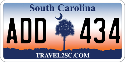 SC license plate ADD434