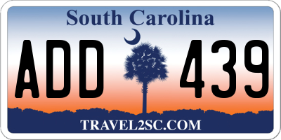SC license plate ADD439