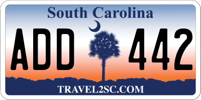 SC license plate ADD442