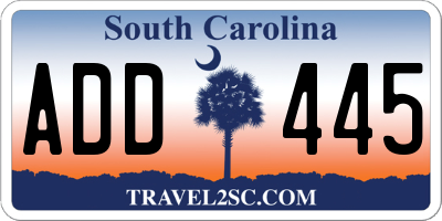 SC license plate ADD445