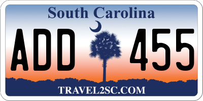 SC license plate ADD455
