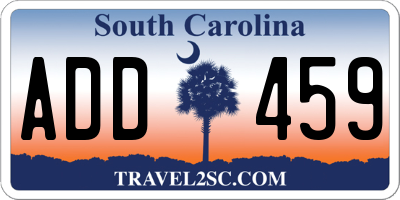 SC license plate ADD459