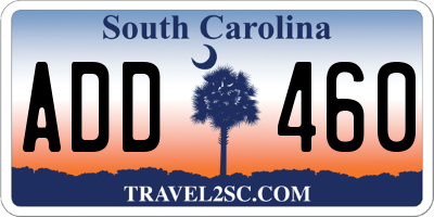 SC license plate ADD460