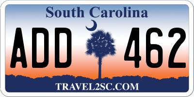 SC license plate ADD462
