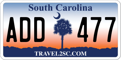SC license plate ADD477