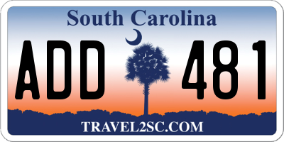 SC license plate ADD481