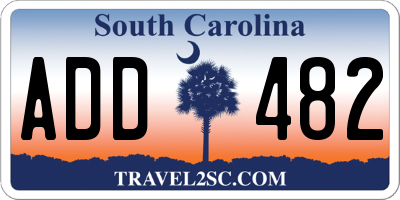 SC license plate ADD482