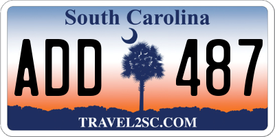 SC license plate ADD487