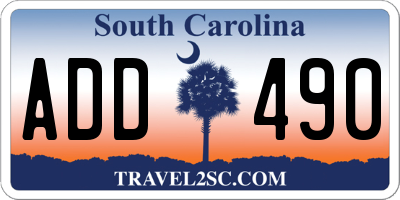 SC license plate ADD490