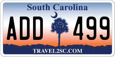 SC license plate ADD499