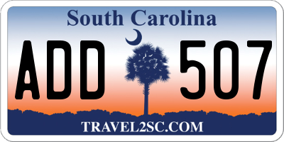 SC license plate ADD507