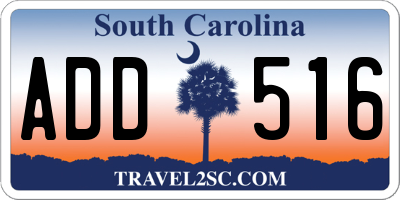 SC license plate ADD516