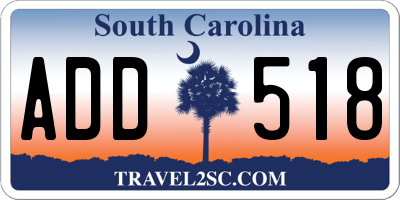 SC license plate ADD518