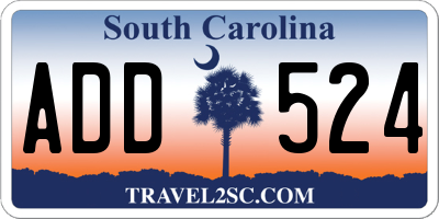 SC license plate ADD524