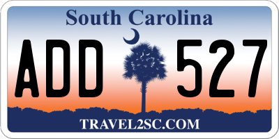 SC license plate ADD527