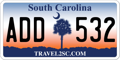 SC license plate ADD532