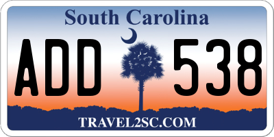 SC license plate ADD538