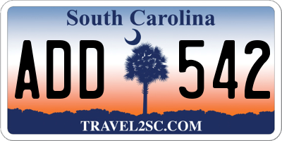 SC license plate ADD542