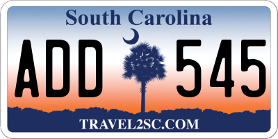 SC license plate ADD545