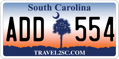SC license plate ADD554