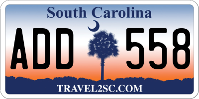 SC license plate ADD558
