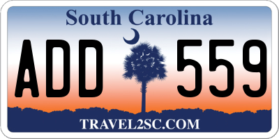 SC license plate ADD559