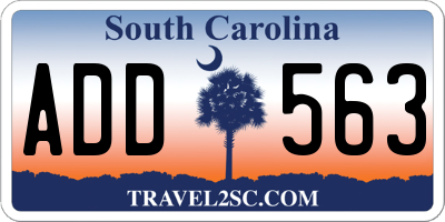 SC license plate ADD563