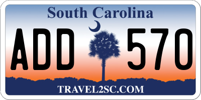 SC license plate ADD570