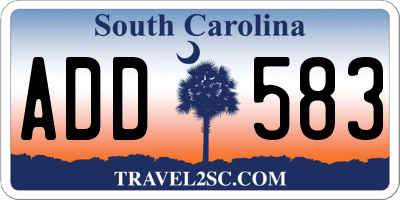 SC license plate ADD583