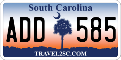 SC license plate ADD585