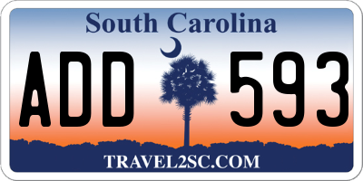SC license plate ADD593