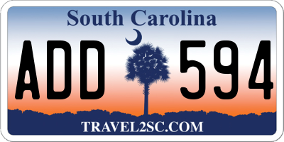 SC license plate ADD594
