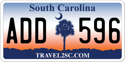 SC license plate ADD596