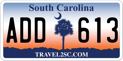 SC license plate ADD613