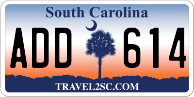 SC license plate ADD614