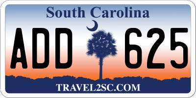 SC license plate ADD625