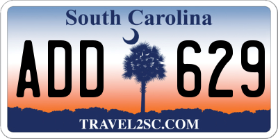 SC license plate ADD629